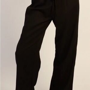 Black Wide-Leg linen Pants